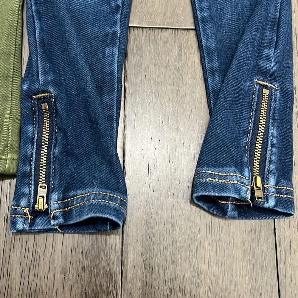 Old Navy girls distressed jeggings with zippers